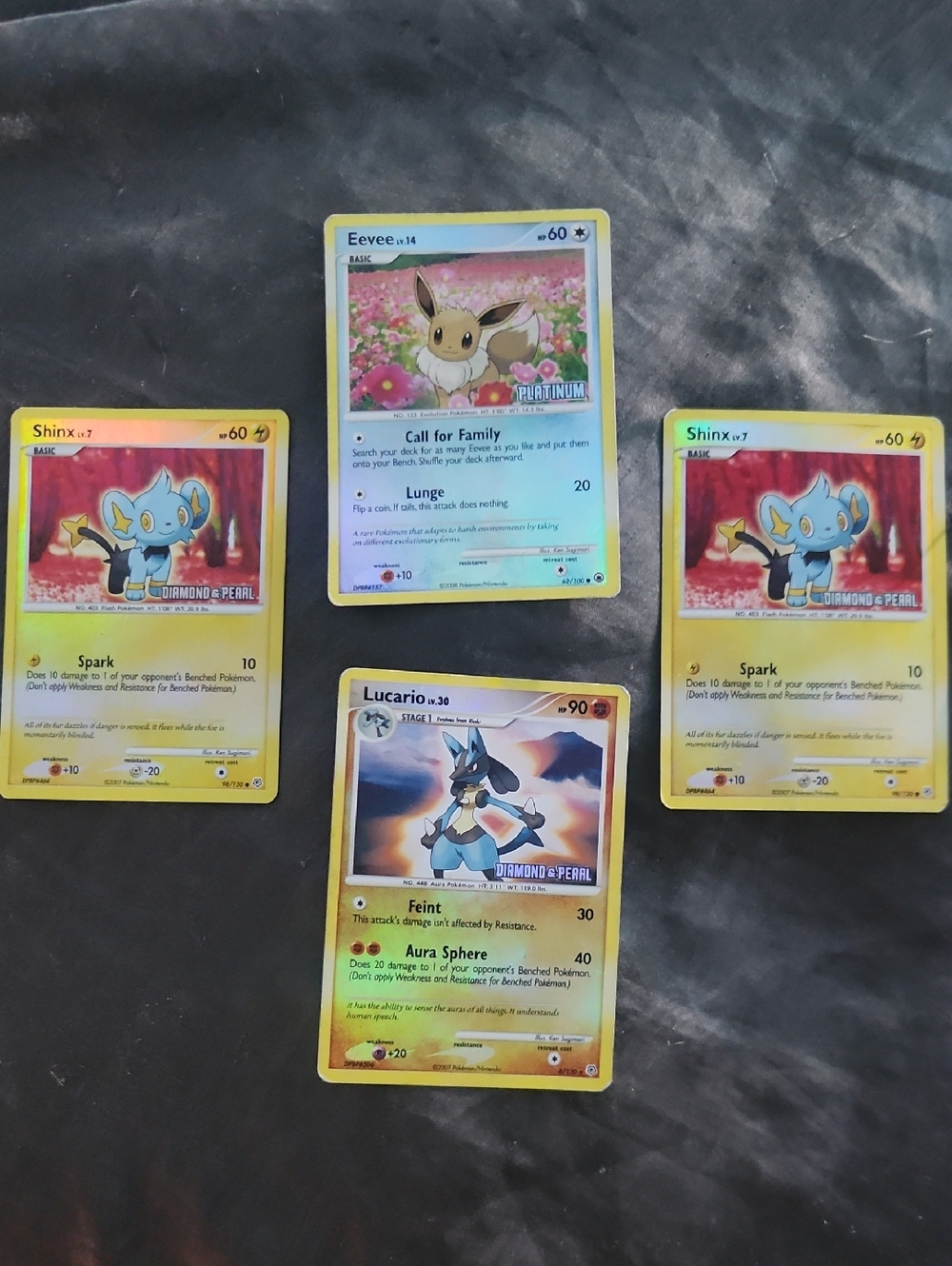 BURGER KING 2007 PROMO Eevee, Lucario, & Shinx(×2)